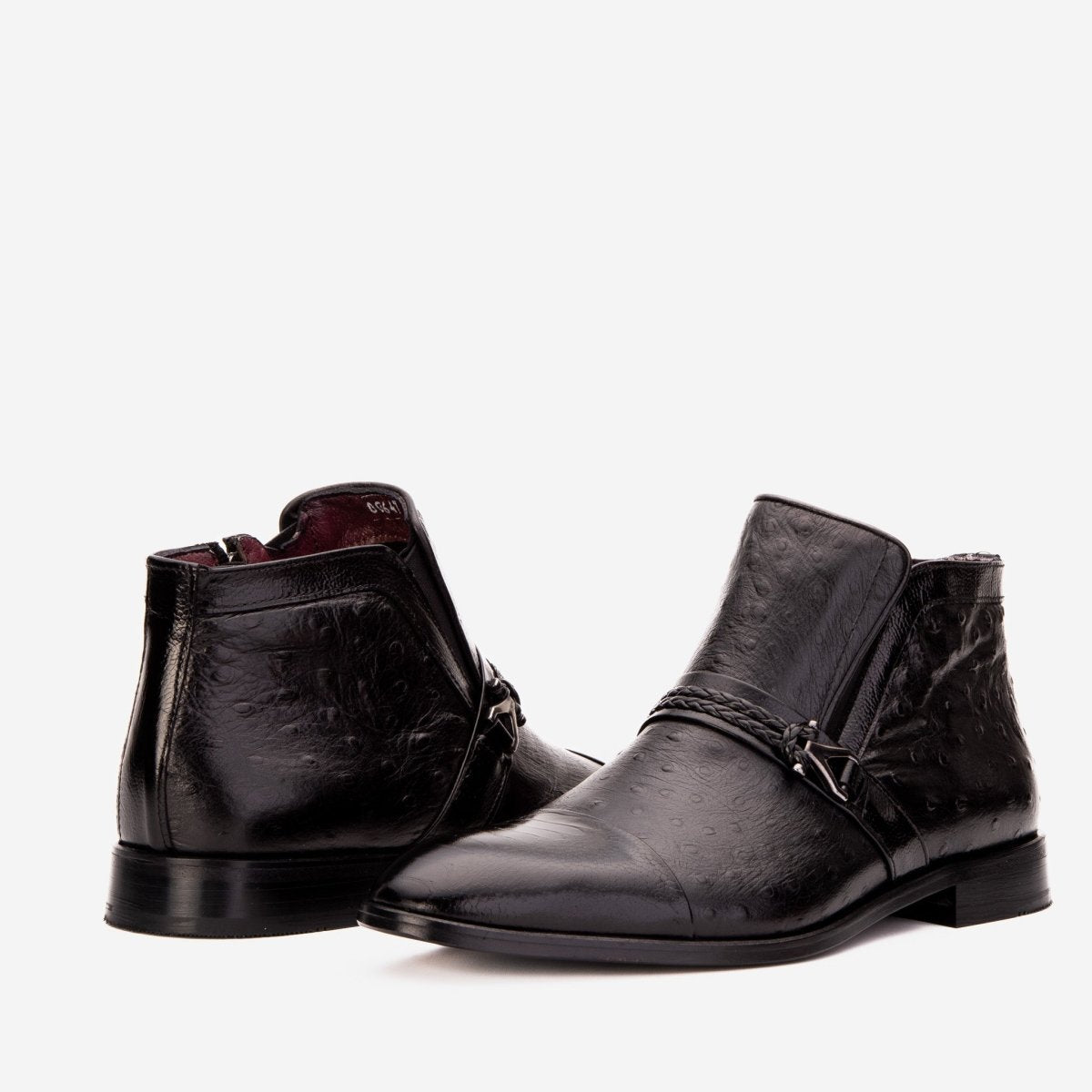 The Dallas Black Leather Bit Ankle Zip-Up Dress Men Boot - TLW Shoes