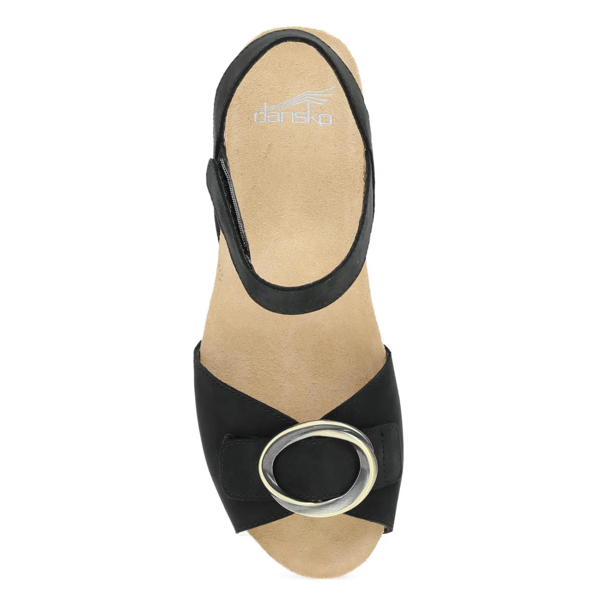 Dansko Stella Women's In Black Milled Nubuck Sandal - TLW Shoes