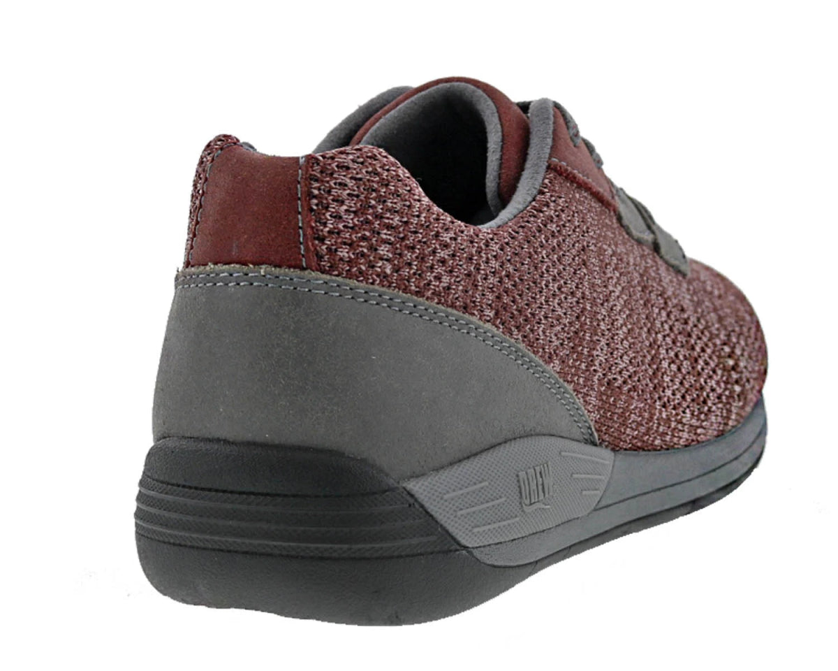 Drew Terrain Women Lace - up Walking Shoe In Wine Knit - TLW Shoes