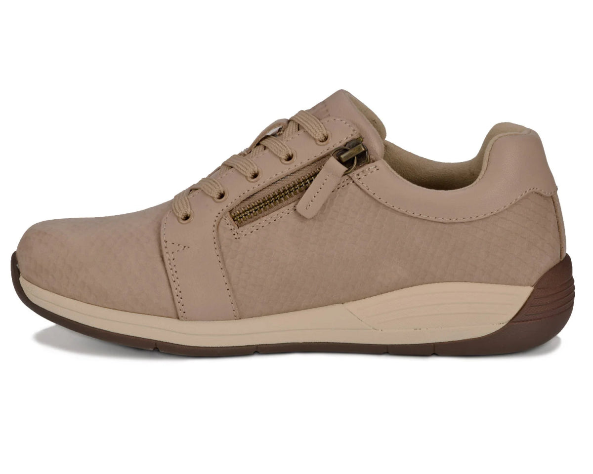 Drew Tally Women's Laces 2 Zippers Shoe In Taupe Combo - TLW Shoes