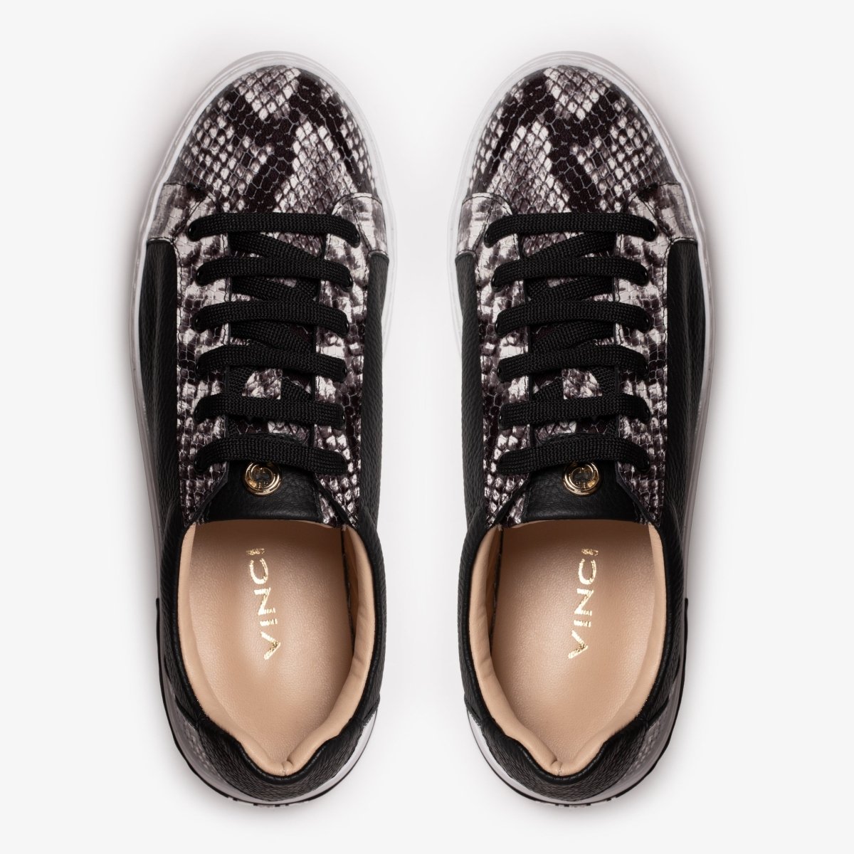 The Burano Black & White Leather Women Sneaker - TLW Shoes