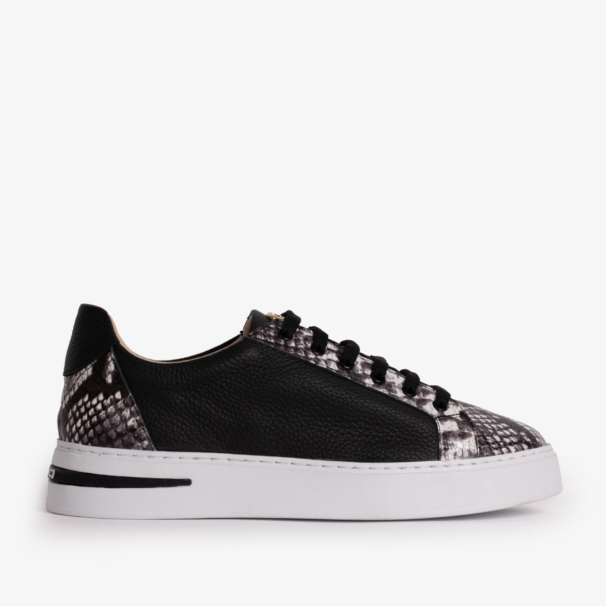 The Burano Black & White Leather Women Sneaker - TLW Shoes