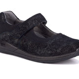 Drew Trust Women Comfort Mary Jane Shoes In Black/Silver Combo - TLW Shoes