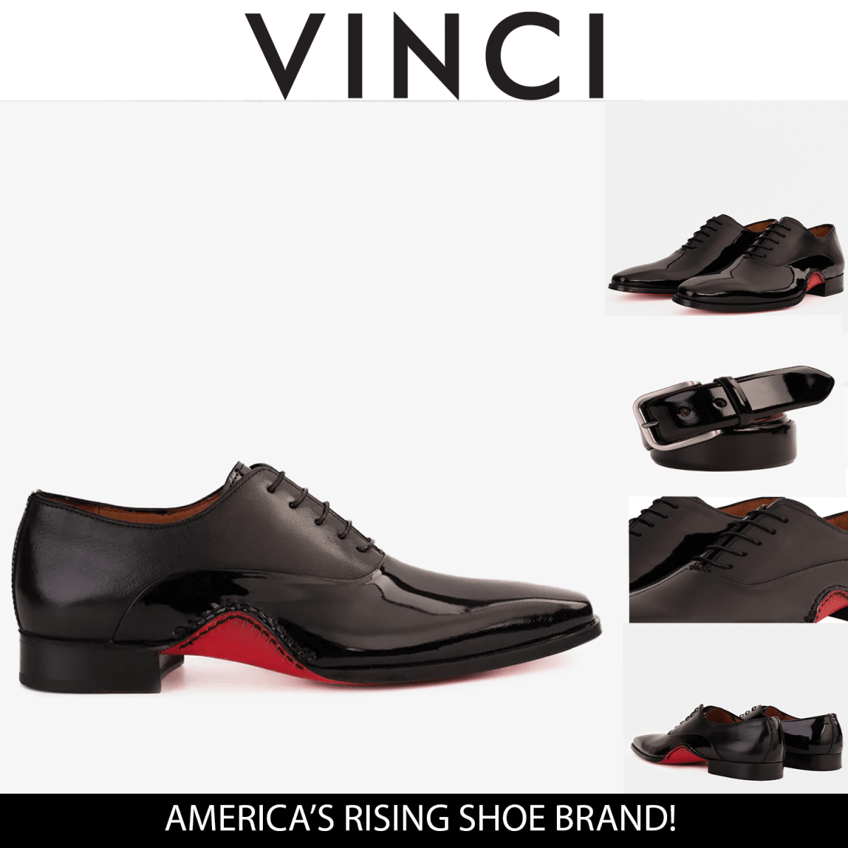The Royal Hand Craft Black Patent Leather Plain Toe Oxford Men Shoe - TLW Shoes