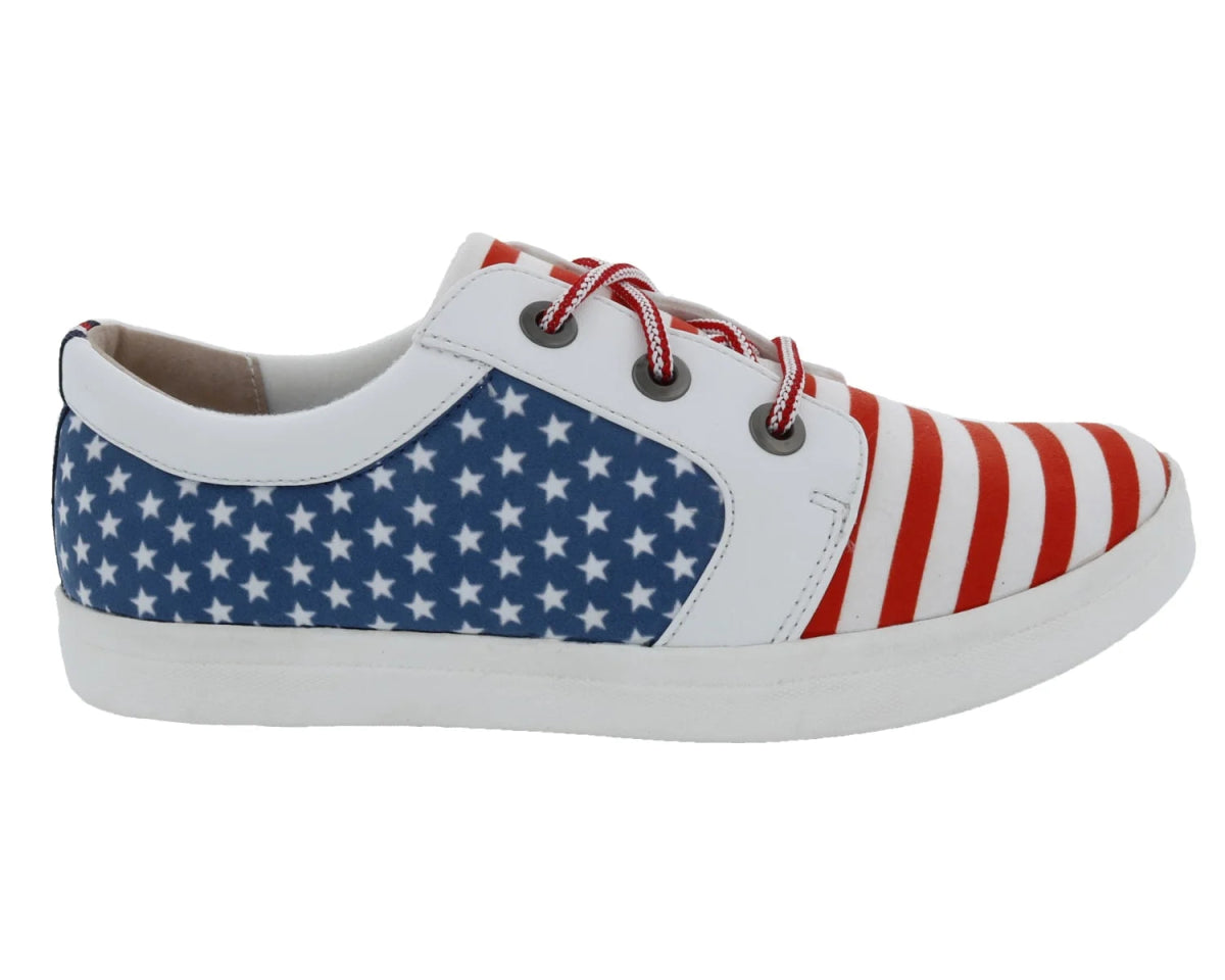 Drew Ruby Women's Orthotics Lace Up Sneakers 19172 - 25 In Americana Fabric - TLW Shoes