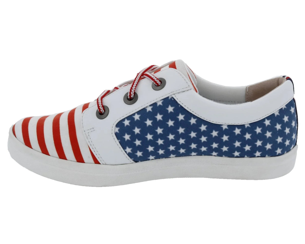 Drew Ruby Women's Orthotics Lace Up Sneakers 19172 - 25 In Americana Fabric - TLW Shoes