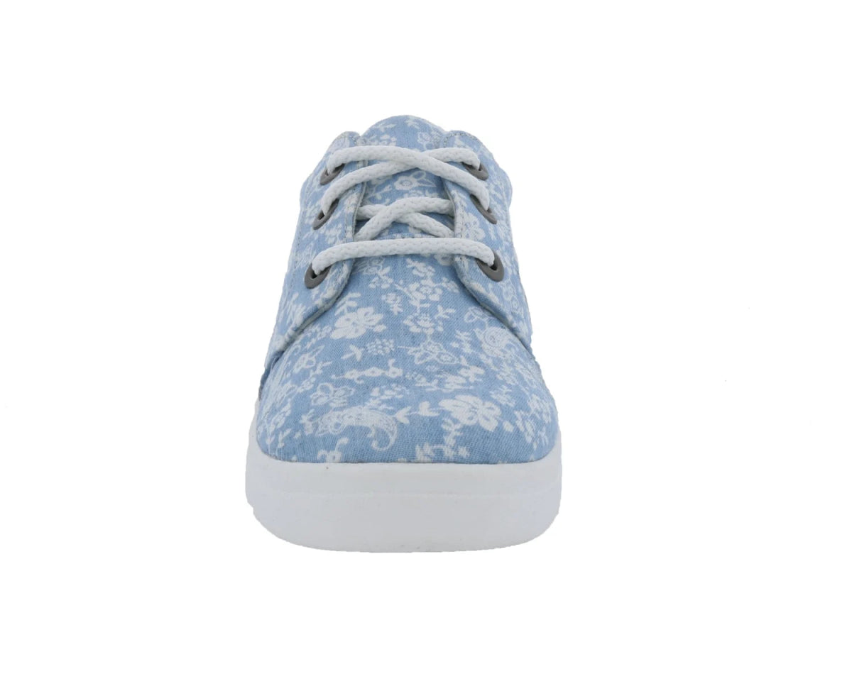 Drew Ruby Women's Orthotics Lace Up Sneakers 19172 - 37 In Blue Floral Canvas - TLW Shoes