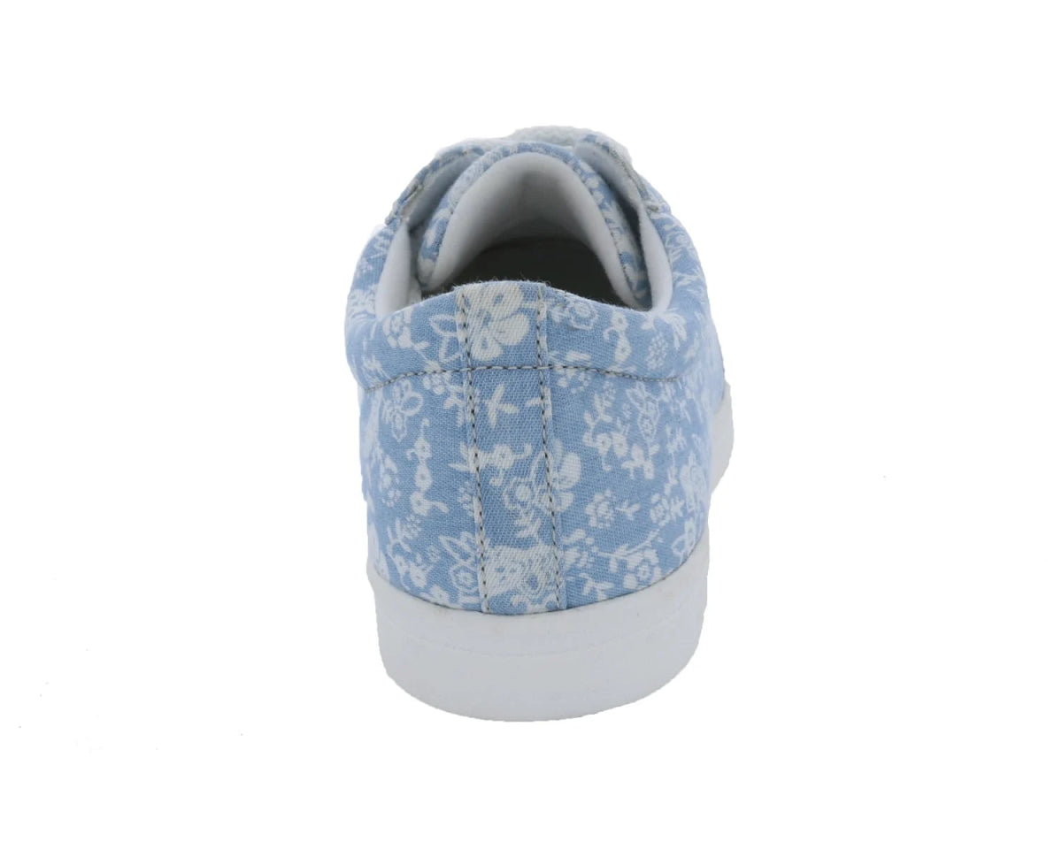 Drew Ruby Women's Orthotics Lace Up Sneakers 19172 - 37 In Blue Floral Canvas - TLW Shoes