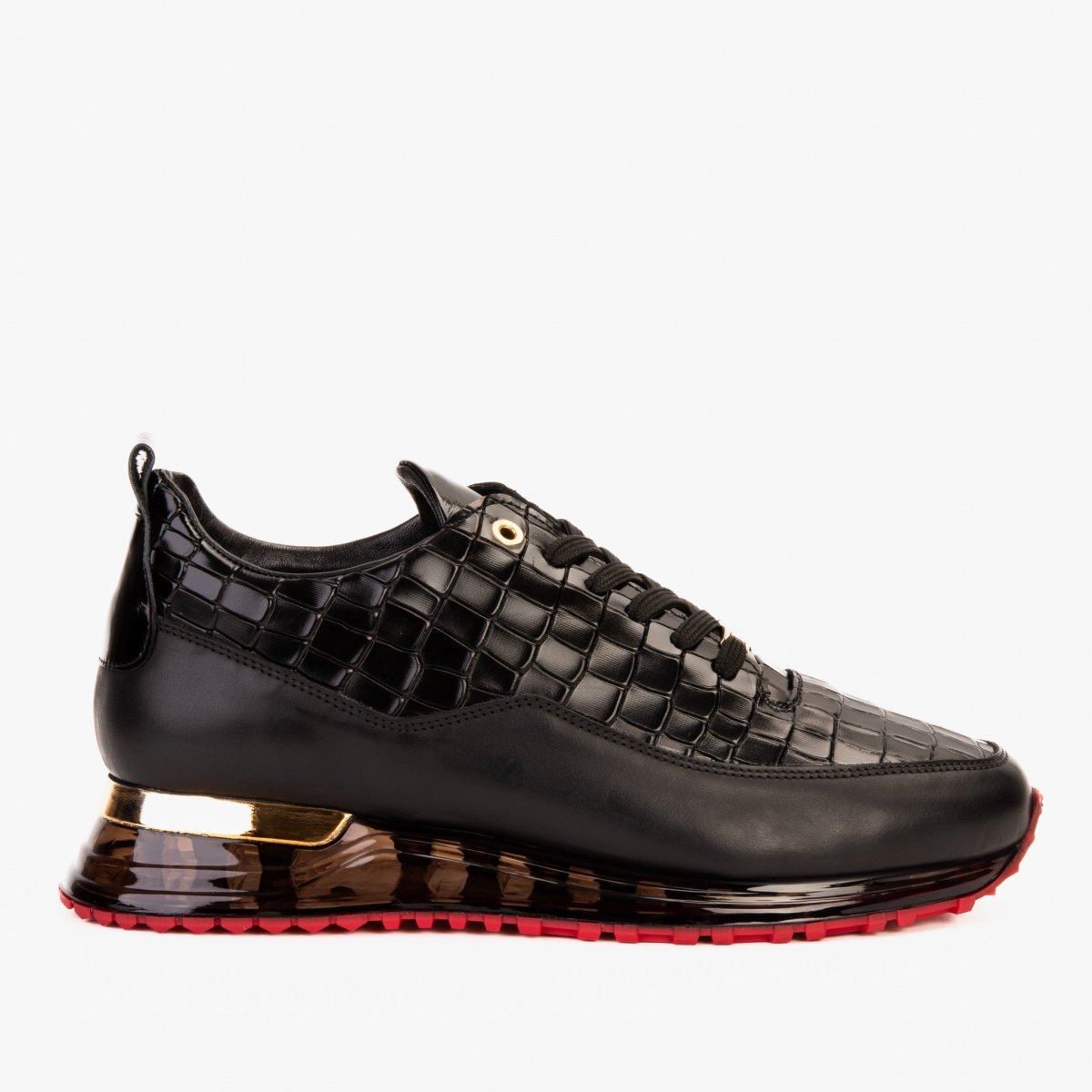 The Marseille Black Leather Men Sneaker - TLW Shoes