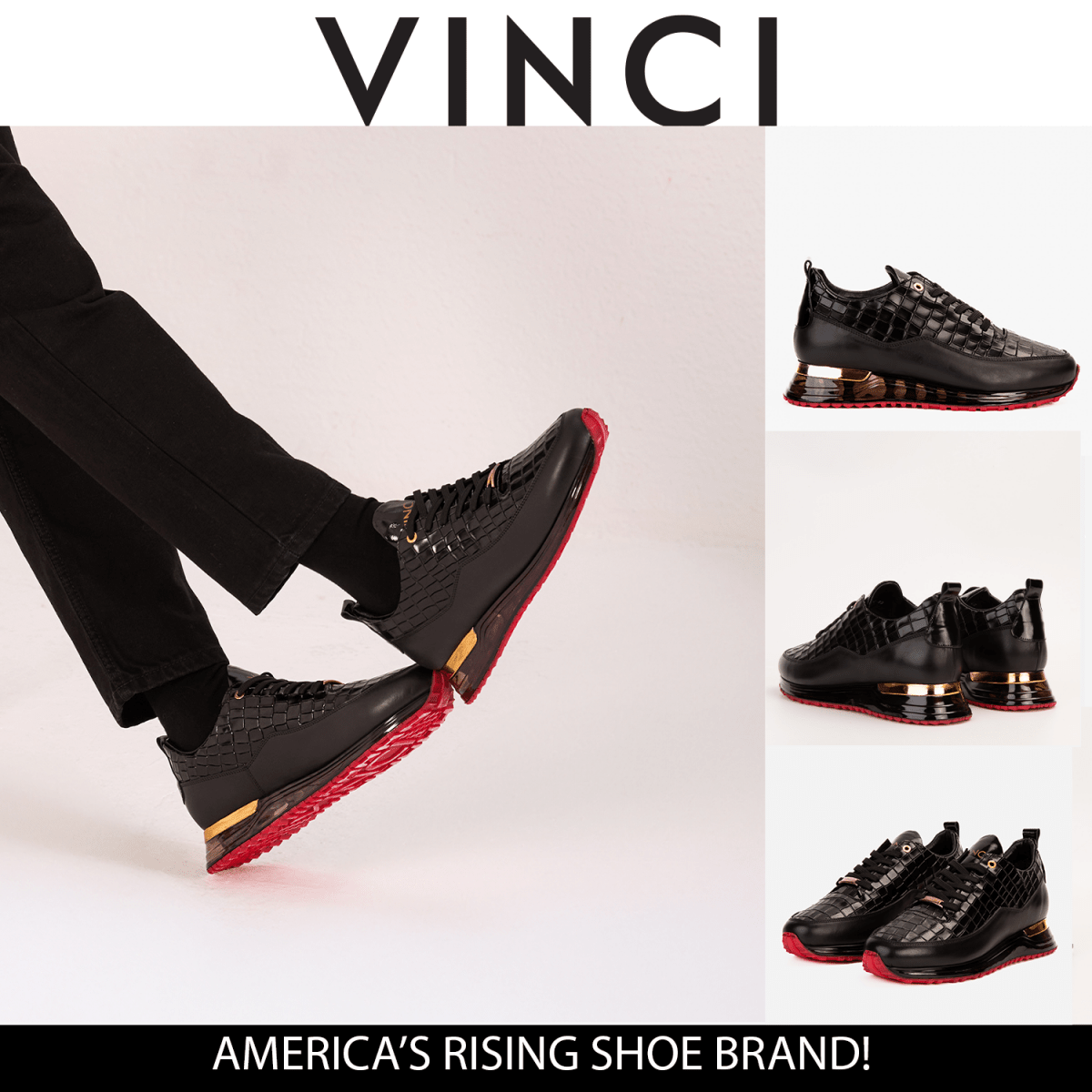 The Marseille Black Leather Men Sneaker - TLW Shoes