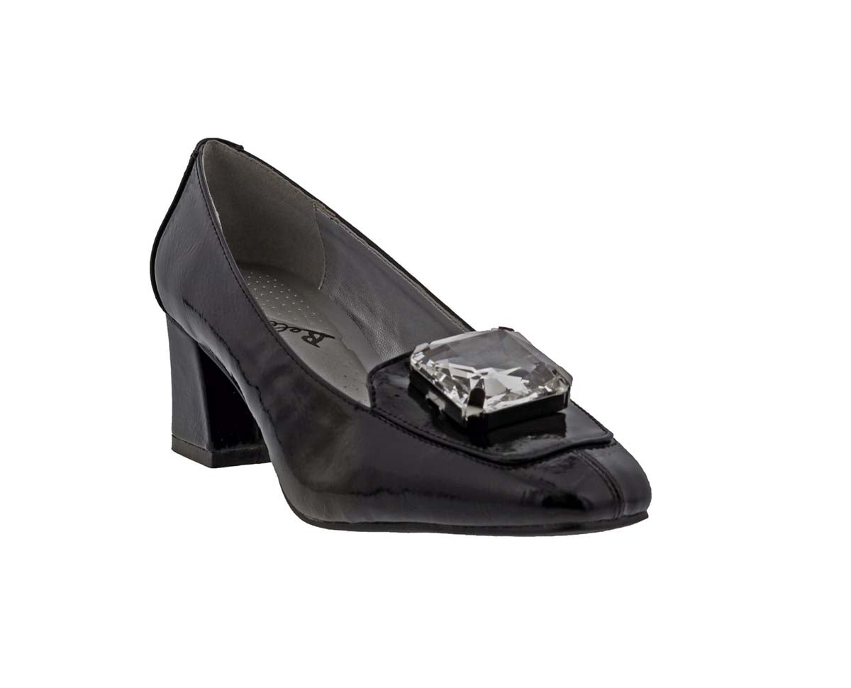 BELLINI AMAZING WOMEN DRESS PUMPS IN BLACK FAUX PATENT - TLW Shoes
