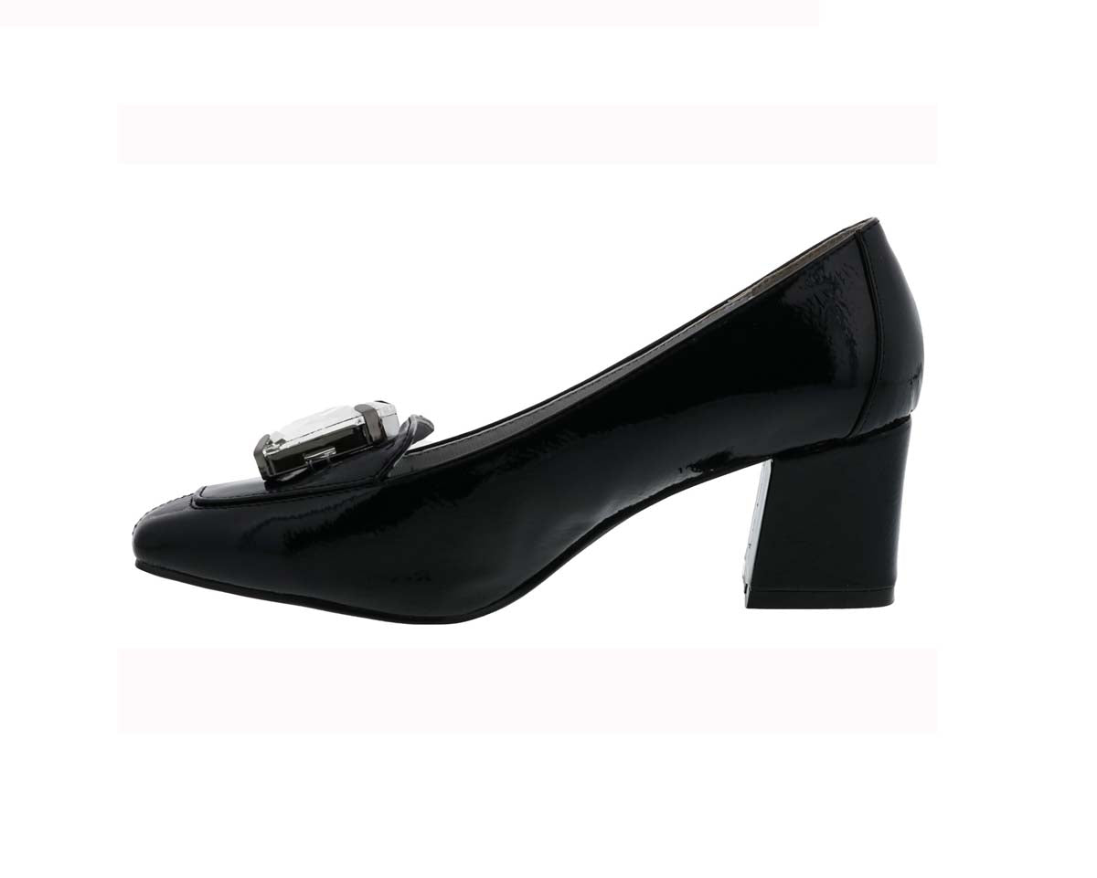 BELLINI AMAZING WOMEN DRESS PUMPS IN BLACK FAUX PATENT - TLW Shoes