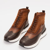 The Regent Brown Leather Wingtip Brogue Men Casual Boot - TLW Shoes