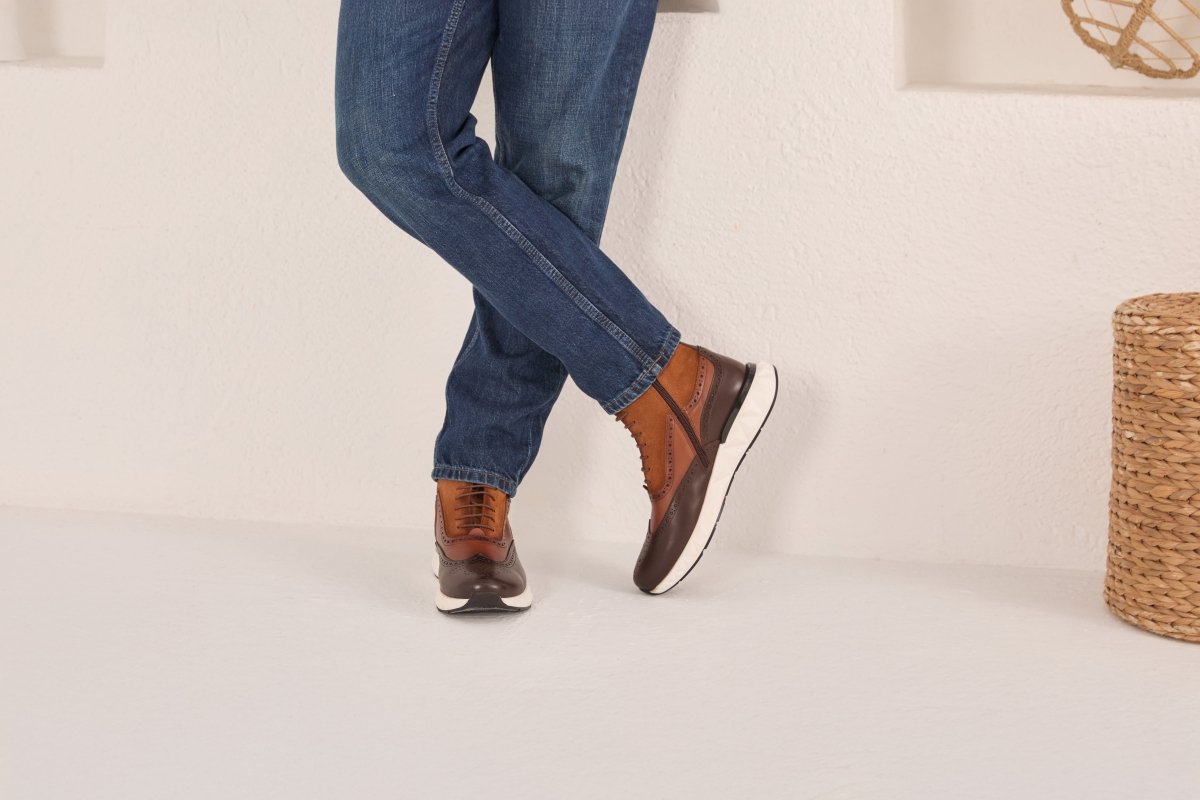 The Regent Brown Leather Wingtip Brogue Men Casual Boot - TLW Shoes