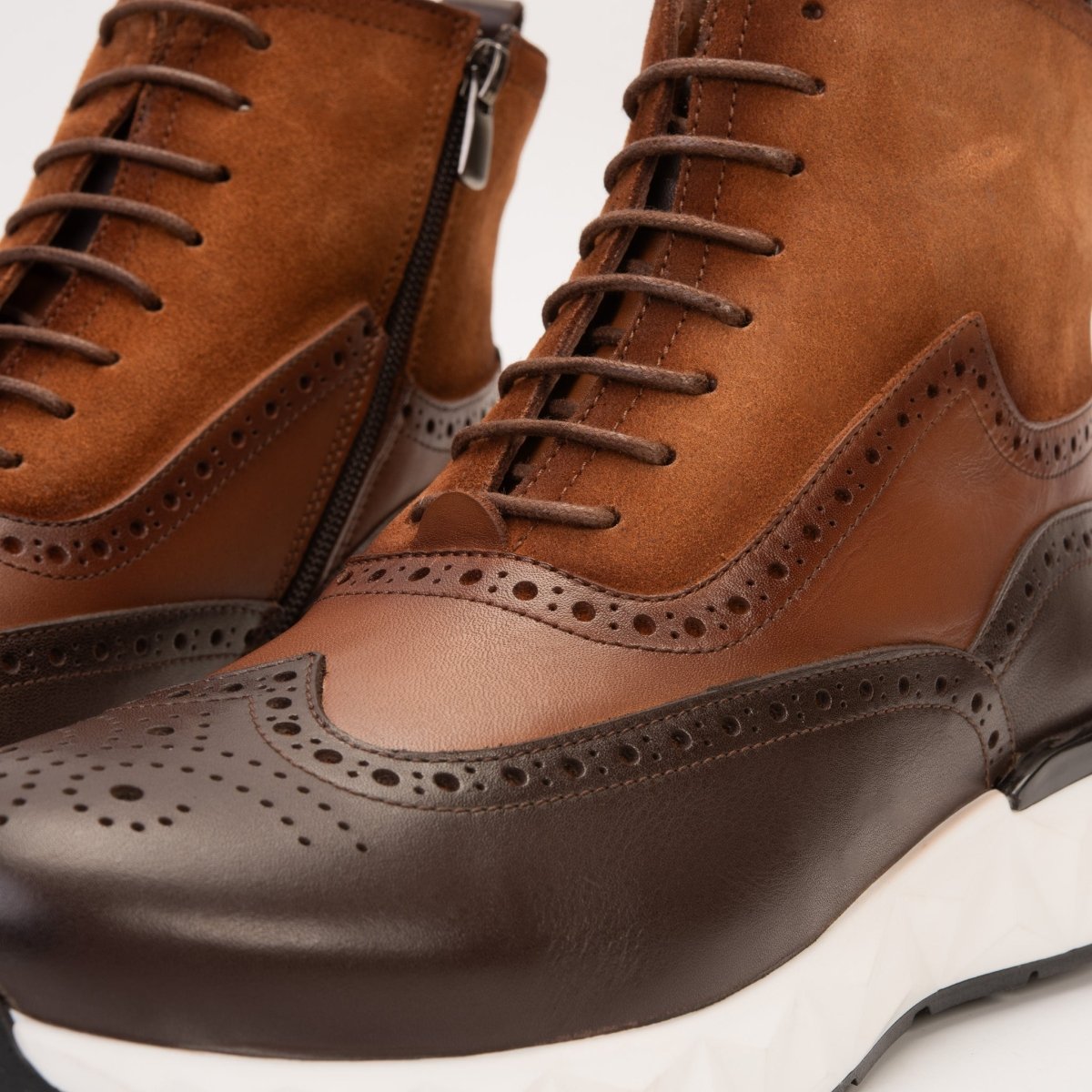 The Regent Brown Leather Wingtip Brogue Men Casual Boot - TLW Shoes