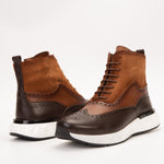 The Regent Brown Leather Wingtip Brogue Men Casual Boot - TLW Shoes