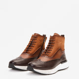 The Regent Brown Leather Wingtip Brogue Men Casual Boot - TLW Shoes