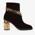 The Metal Black Suede Leather Block Heel Women Boot - TLW Shoes