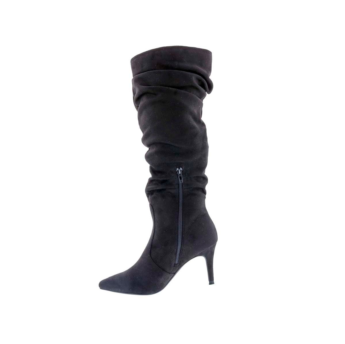 BELLINI AMP MID HIGH HEEL WOMEN BOOT IN BLACK MICROSUEDE - TLW Shoes