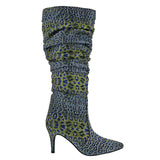 BELLINI AMP MID HIGH HEEL WOMEN BOOT IN BLUE LEOPARD MULTI - TLW Shoes