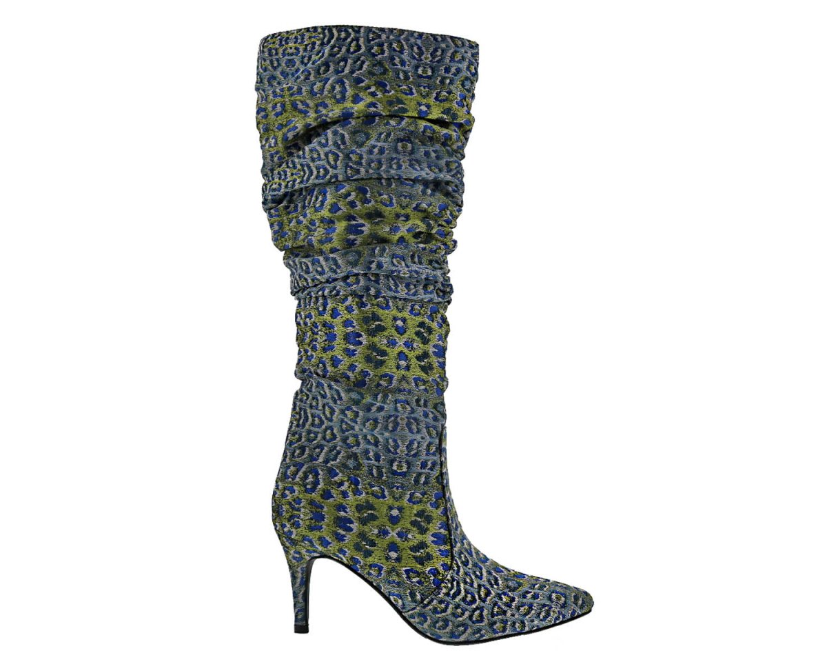 BELLINI AMP MID HIGH HEEL WOMEN BOOT IN BLUE LEOPARD MULTI - TLW Shoes