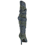 BELLINI AMP MID HIGH HEEL WOMEN BOOT IN BLUE LEOPARD MULTI - TLW Shoes