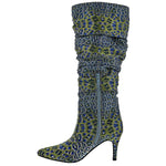 BELLINI AMP MID HIGH HEEL WOMEN BOOT IN BLUE LEOPARD MULTI - TLW Shoes