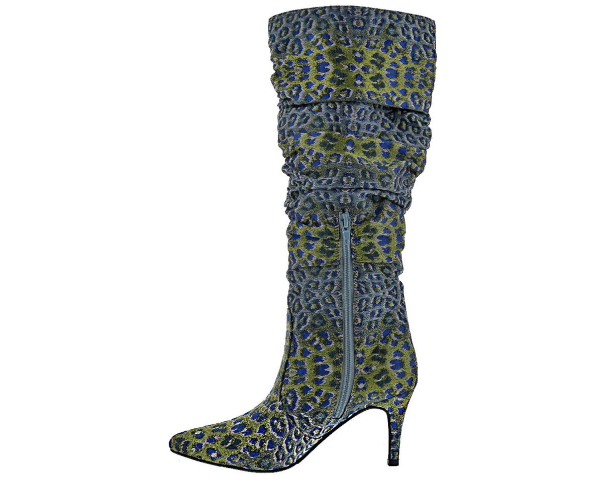 BELLINI AMP MID HIGH HEEL WOMEN BOOT IN BLUE LEOPARD MULTI - TLW Shoes