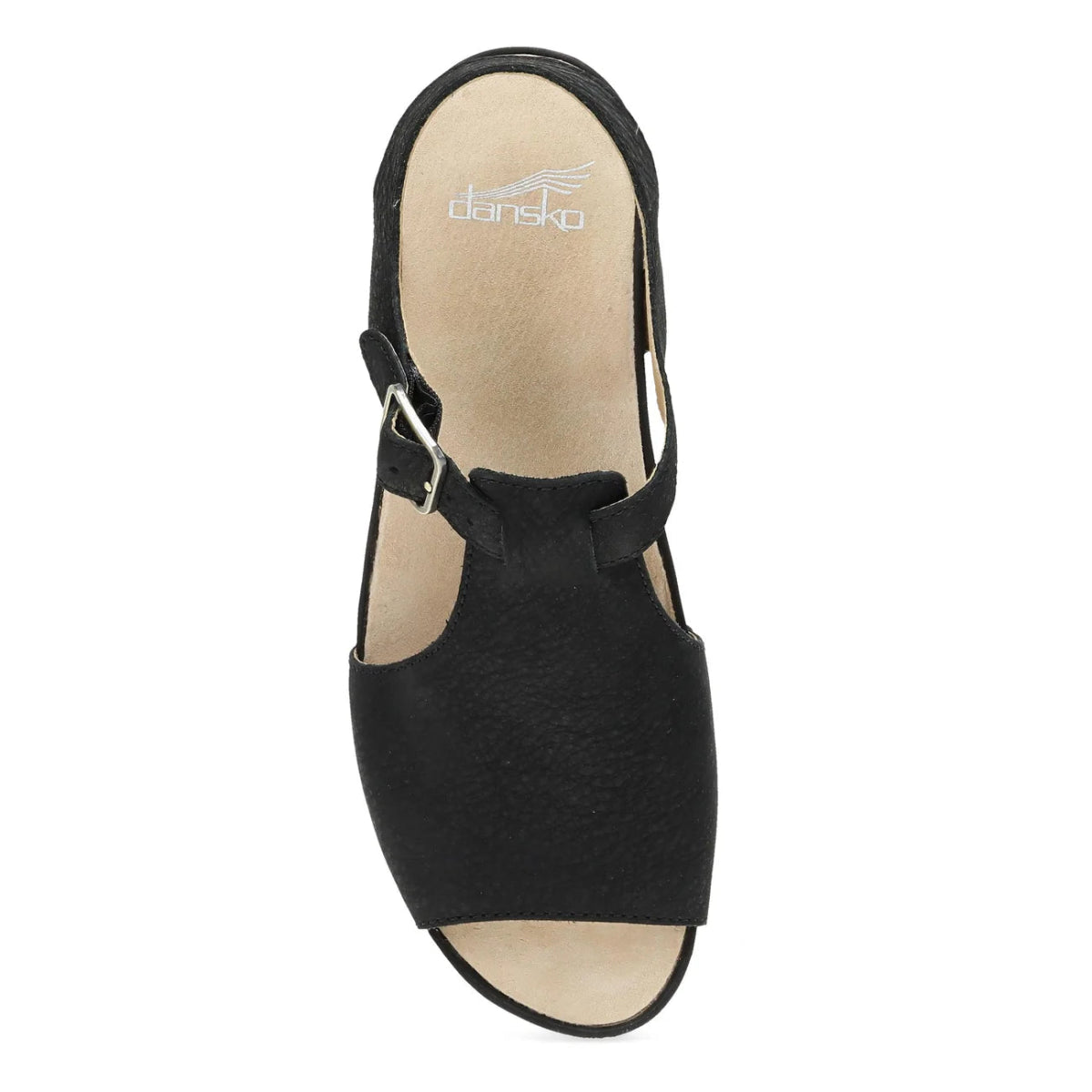 Dansko Laverne Women's Sandal In Black Milled Nubuck - TLW Shoes