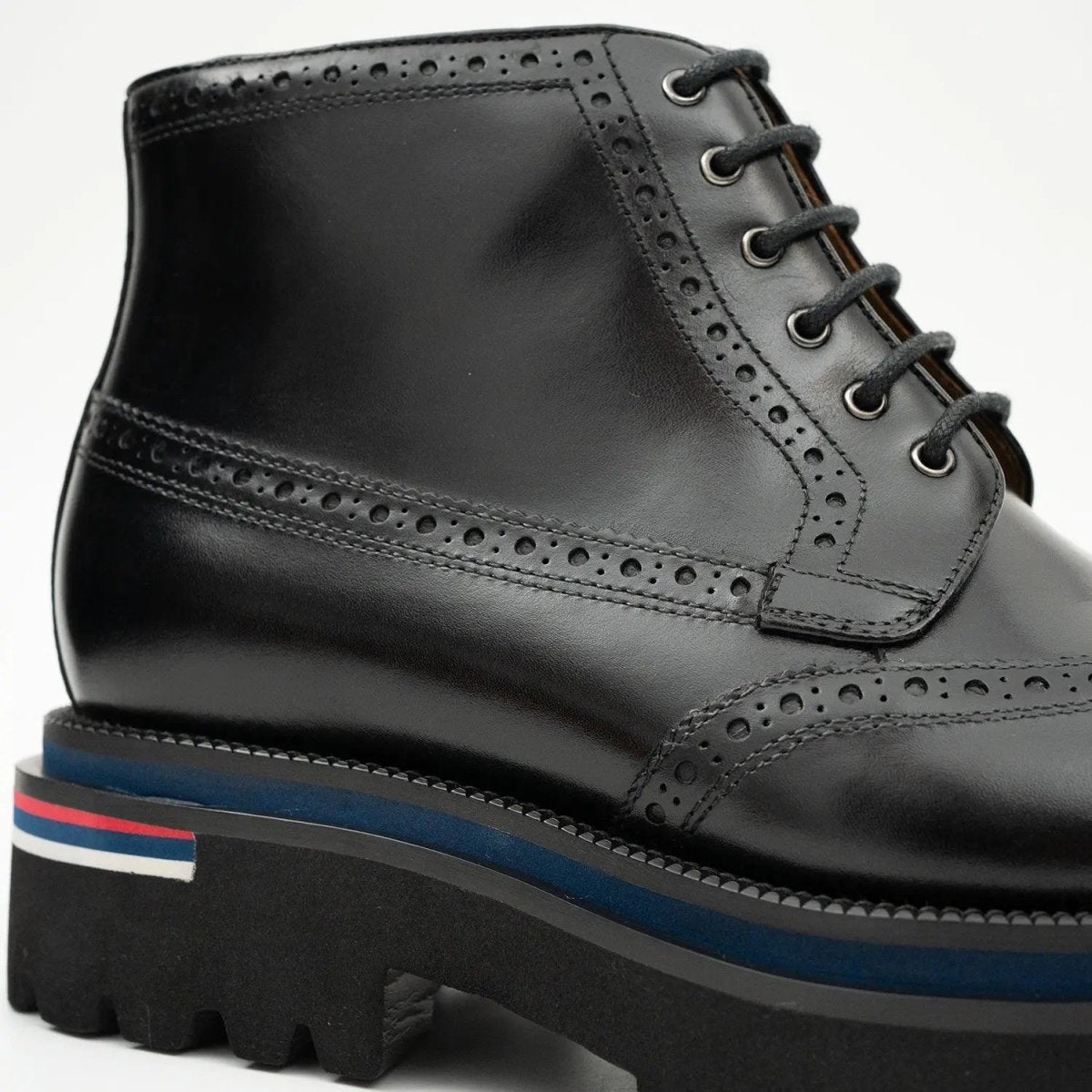 Handcrafted black leather Martin boots