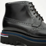 Handcrafted black leather Martin boots