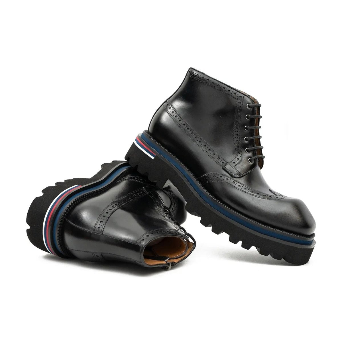 Men's black leather Martin boots