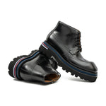 Men's black leather Martin boots