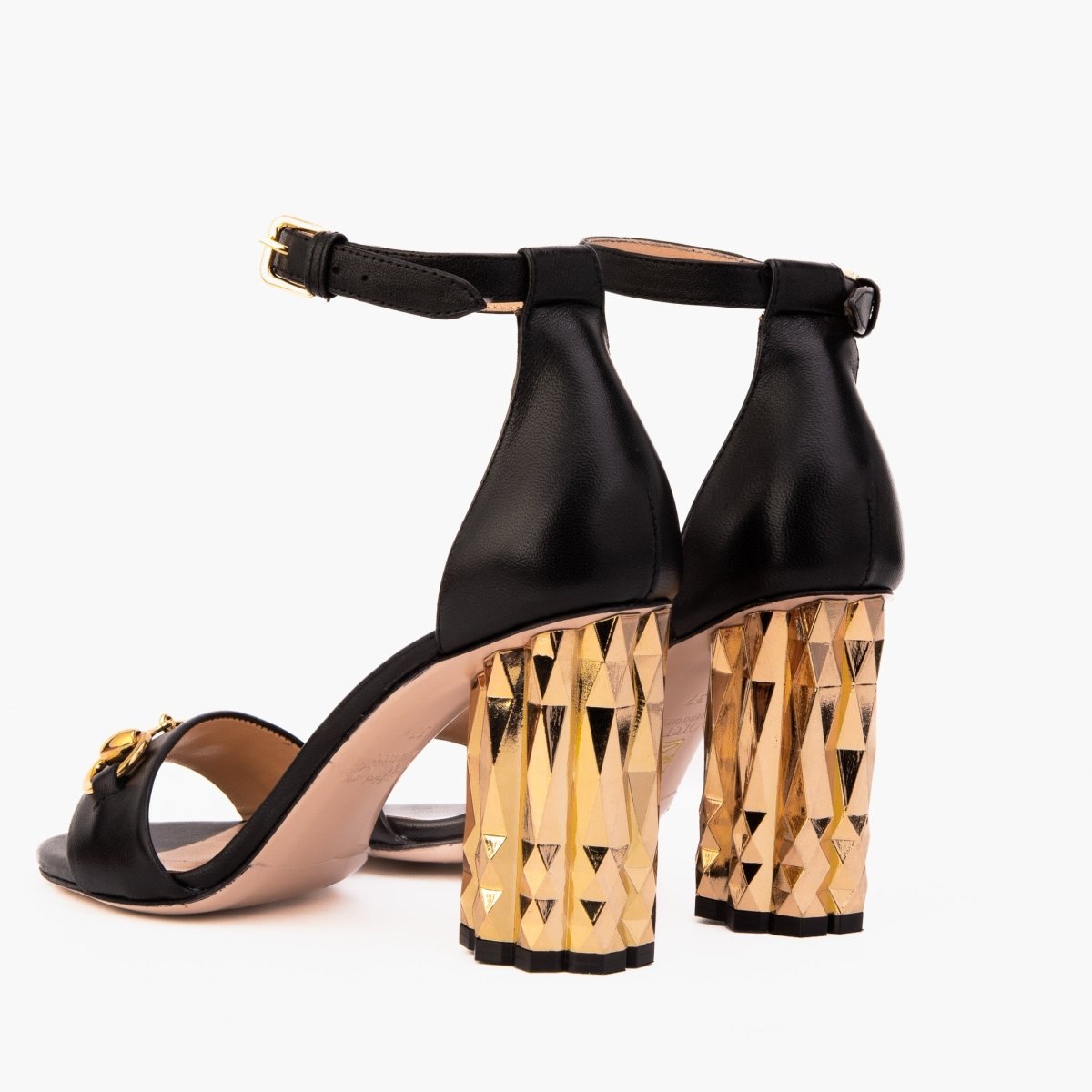 The Avlonya Block Heel Black Leather Ankle Strap Women Sandal - TLW Shoes