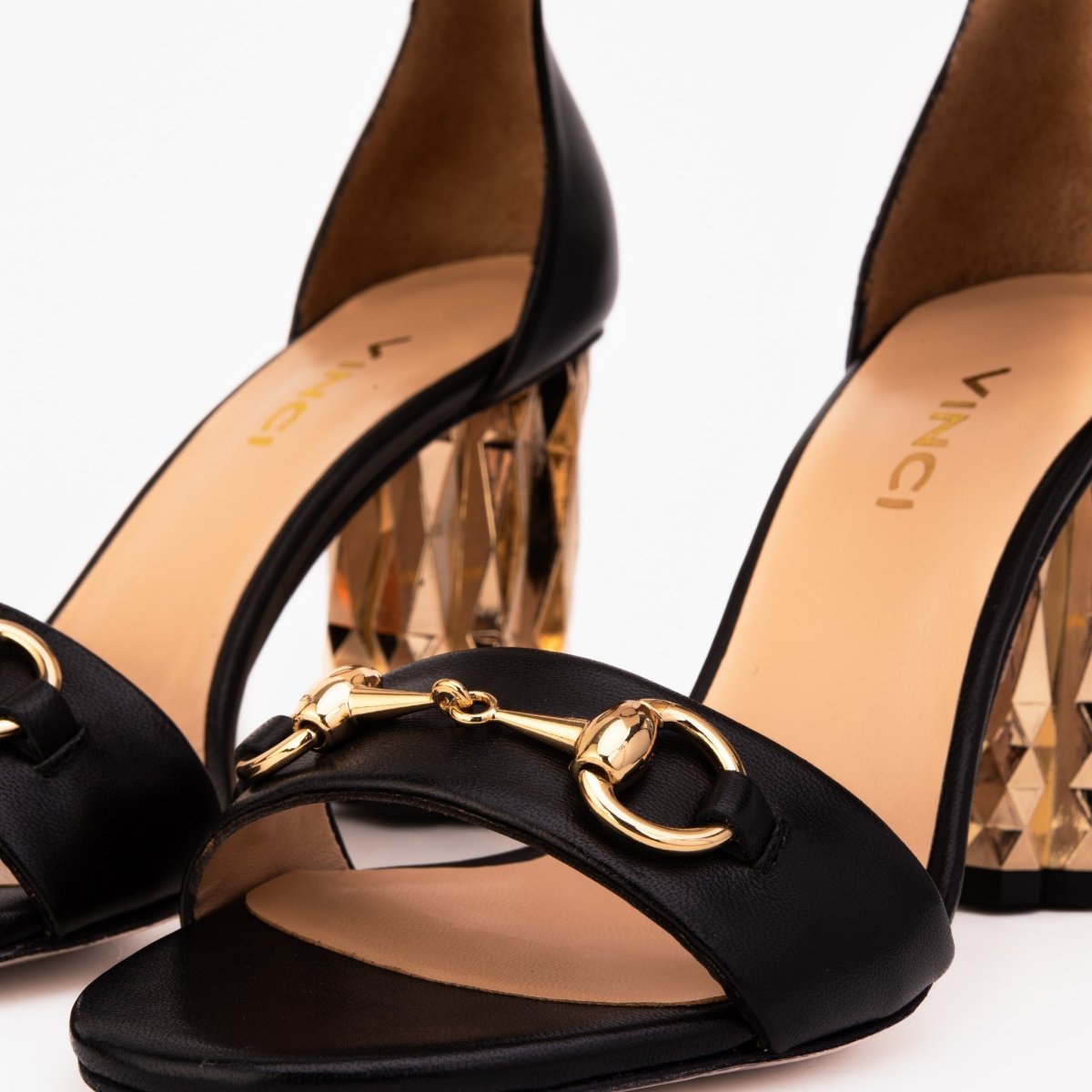 The Avlonya Block Heel Black Leather Ankle Strap Women Sandal - TLW Shoes