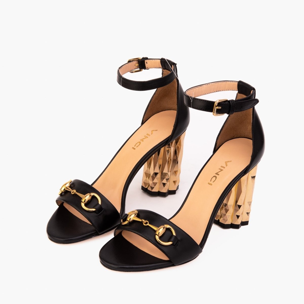 The Avlonya Block Heel Black Leather Ankle Strap Women Sandal - TLW Shoes