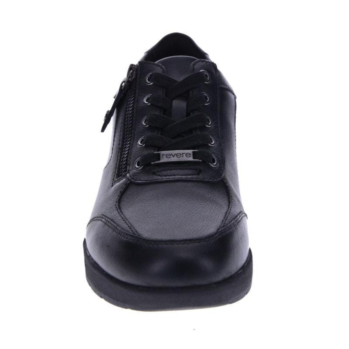 Revere Boston Women's Adjustable Lace - up Sneaker In Black - TLW Shoes