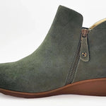 Revere Damascus Women's Zip Arch Support Bootie In Moss Suede - TLW Shoes