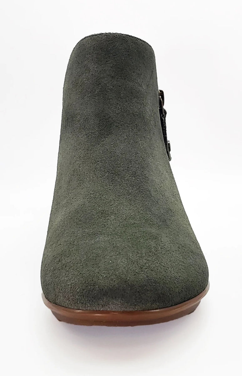 Revere Damascus Women's Zip Arch Support Bootie In Moss Suede - TLW Shoes