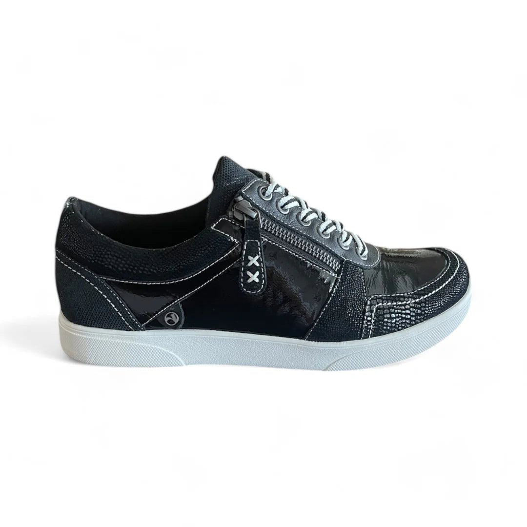 Revere Longbeach Women's Laces And Side Zip Sneaker In Black Multi - TLW Shoes