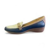 Revere Montmarte Women's Wedge Loafer In Blue French - TLW Shoes