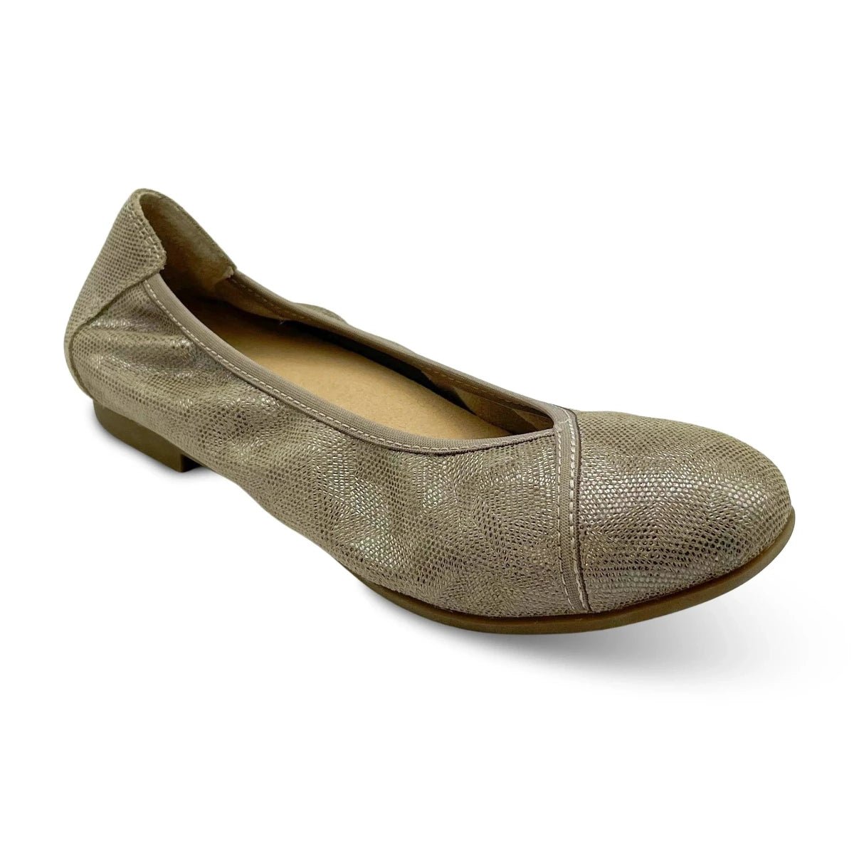 Revere Nairobi Women's Ballet Shoes In Champagne Angle - TLW Shoes