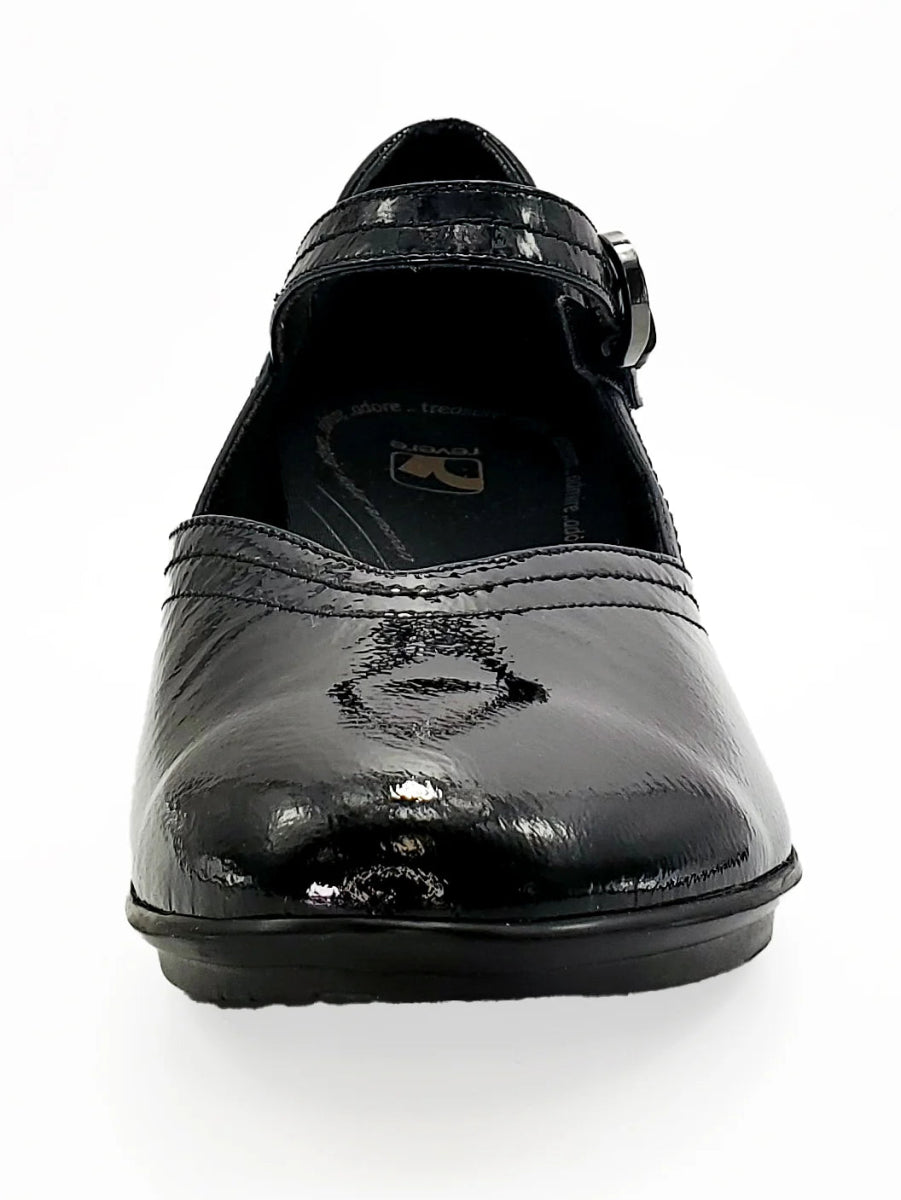 Revere Narita Women's Mary Jane Shoes In Black Patent - TLW Shoes