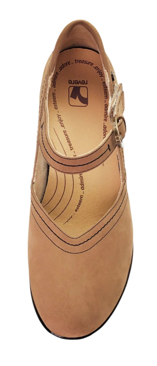 Revere Narita Women's Mary Jane Shoes In Toffee Nubuck - TLW Shoes