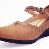 Revere Narita Women's Mary Jane Shoes In Toffee Nubuck - TLW Shoes