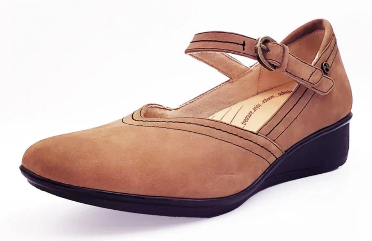 Revere Narita Women's Mary Jane Shoes In Toffee Nubuck - TLW Shoes