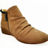 Revere Plymouth Women's Twin Zip Wedge Ankle Booties In Toffee Nubuck/Navy Lizard - TLW Shoes