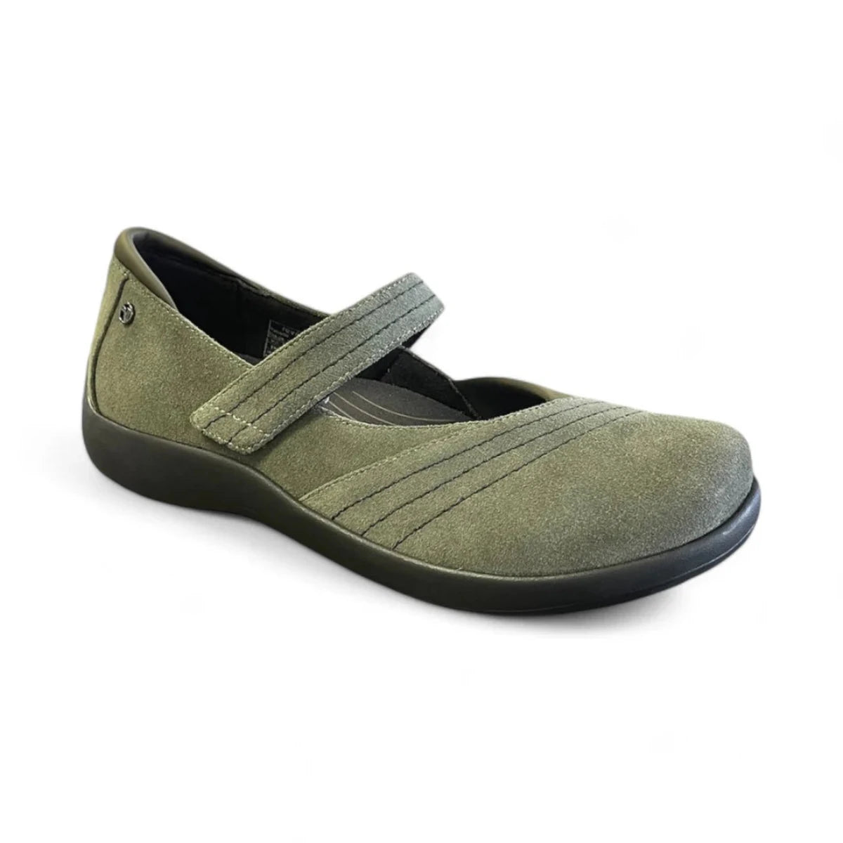 Revere Timaru Women's Adjustable Strap Mary Jane Shoes In Moss Suede - TLW Shoes