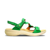 Revere Emerald Women's 3 Strap Leather Sandals In Green