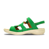 Revere Emerald Women's 3 Strap Leather Sandals In Green